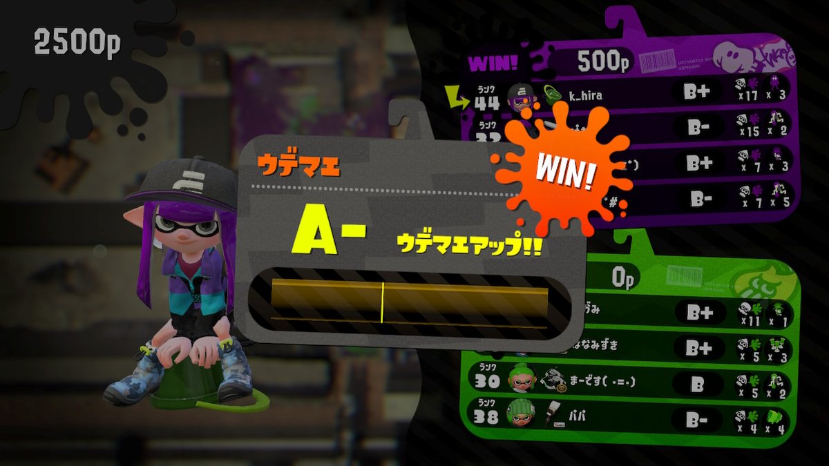 Vyanen51's tweet photo. ゲームセンスゼロを悟ってからここまで、長かった、、
これからも賃貸破壊しながら頑張ります #Splatoon2 #スプラトゥーン2 #NintendoSwitch https://t.co/rOrfRzGOWN