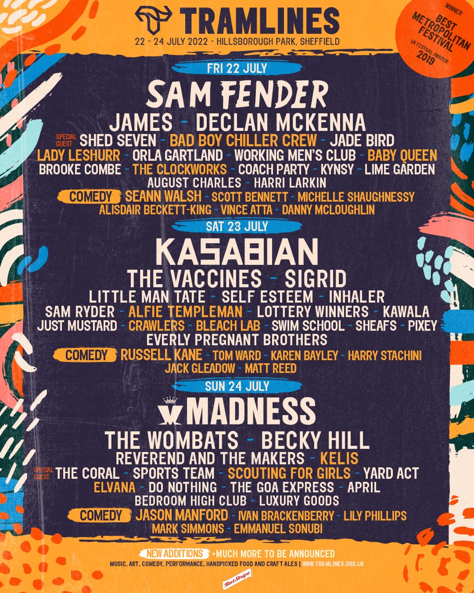 Excited to announce that we will be the special guests at this years <a href="/tramlines/">Tramlines Festival</a> festival !  

Tickets are on sale now  tramlines.org.uk