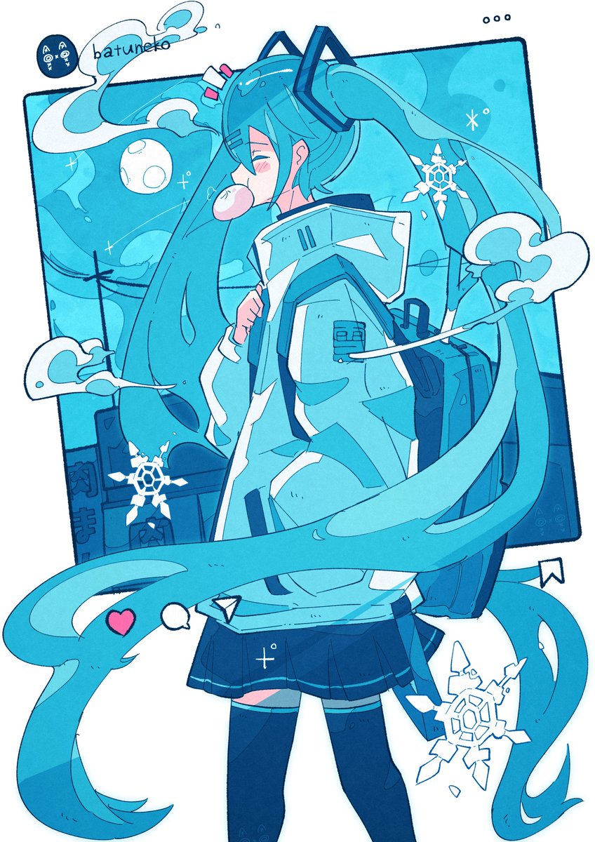 hatsune miku 1girl solo long hair twintails thighhighs skirt very long hair  illustration images
