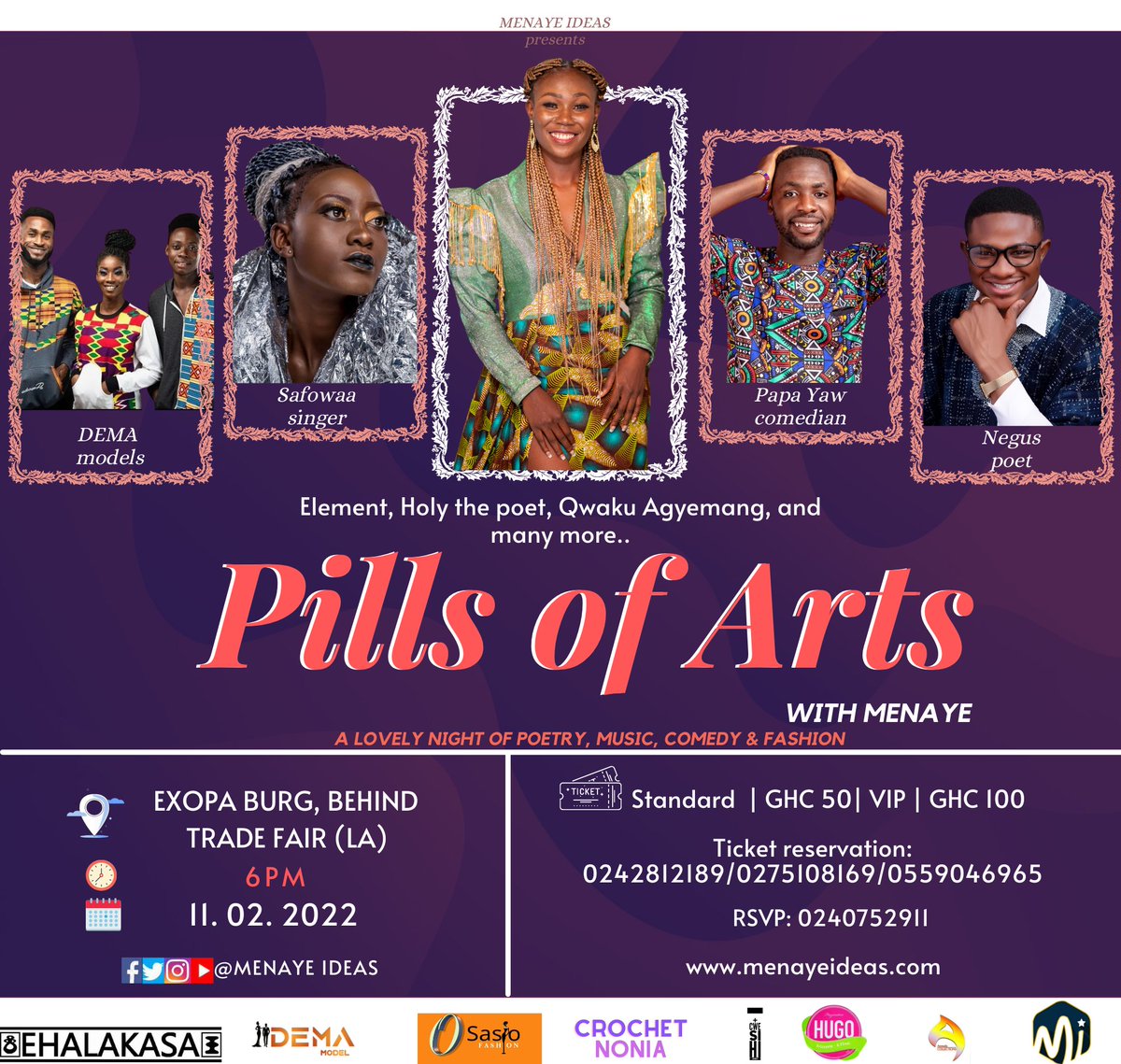 MenayeIdeas's tweet photo. Meet @SafowaaGh_ your favourite TV3 Date Rush contestant, singer, model & actress this friday at #PillsofArtswithMenaye for some heart soothing music. You'll love it
7 Days more
#safowaa #menayeideas #fortheloveofpoetry #accrapoetryshow #musicshow #comedyshow #poetry #loveevents https://t.co/eJussUXLIj