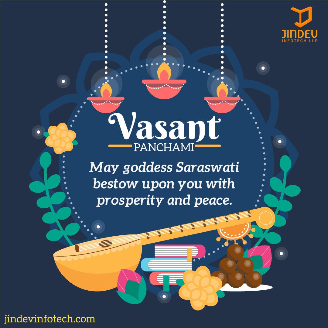 JindevInfotech's tweet photo. On this auspicious day of Saraswati Puja, let's welcome the spring season and shed lethargy. 

Happy Basant Panchami! 🙏

#basantpanchami #Happy_Basant_Panchami #basantpanchami2022 #saraswatipuja #festival #Indian #puja #goddess #saraswatimaa #happybasantpanchami #indianfestival https://t.co/lnHW4yCyGw