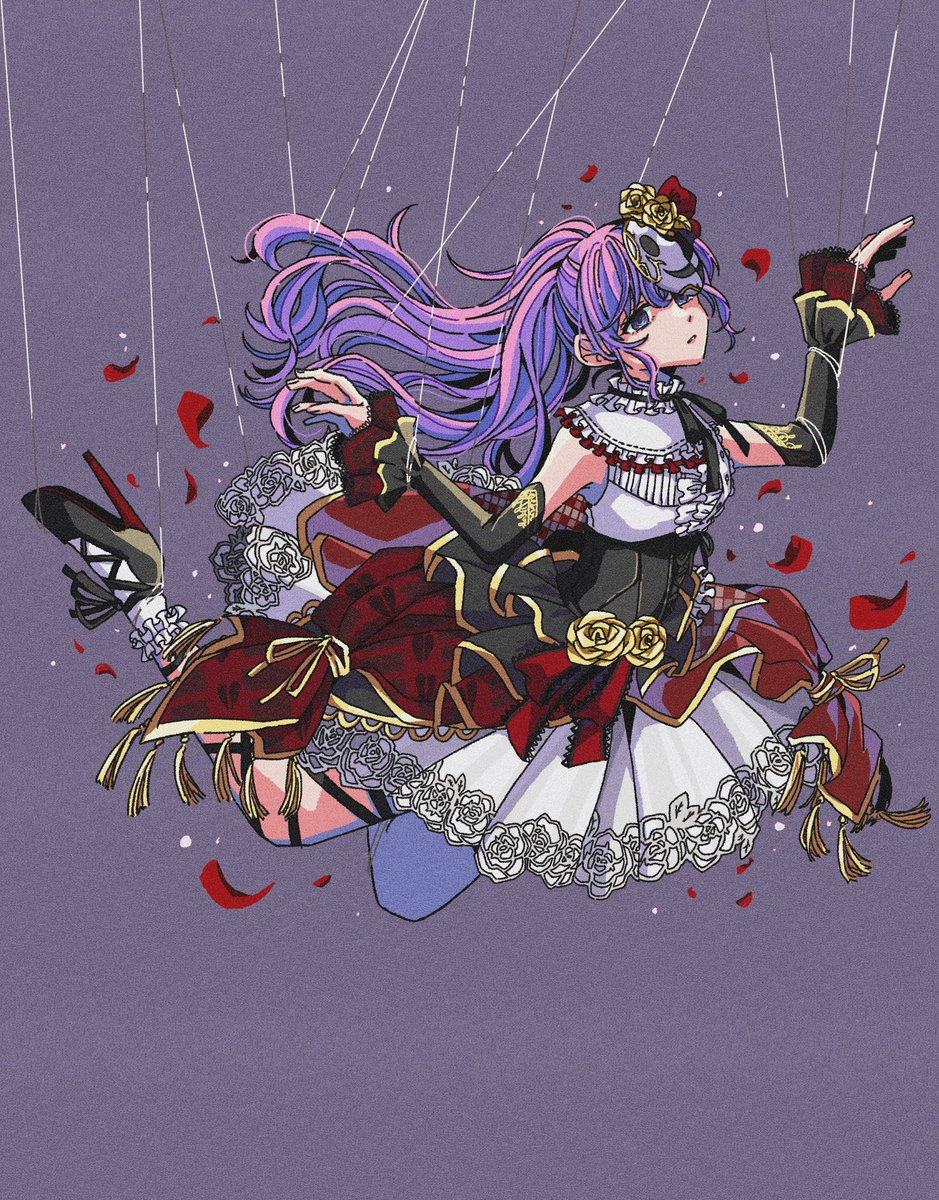 hatsune miku 1other neckerchief long hair multiple girls purple hair red ribbon brown hair  illustration images
