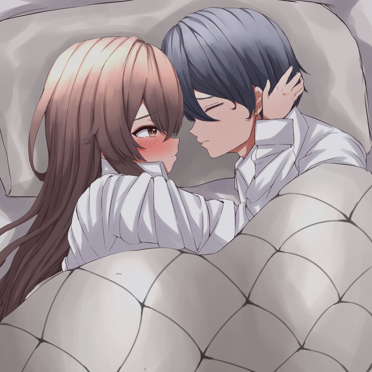 添い寝してる指揮官にキッスしようとしてる45姉
#ump45
#ドルフロ
#少女前線 