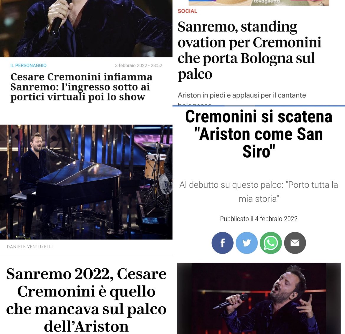 CremoniniCesare's tweet photo. Che spettacolo 🌹🌹🌹🌹#Sanremo2022. Ho aspettato molti anni per salire sul palco di Sanremo con la mia musica ma ho potuto godere di una vista bellissima. L’affetto che sto ricevendo non è scontato per me. Grazie infinite. https://t.co/EBfwnkS2Wj