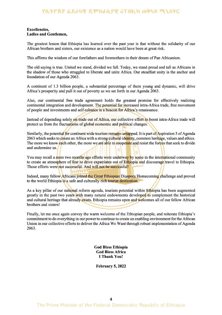 Welcoming Remarks at the 35th ordinary Session of the AU Assembly