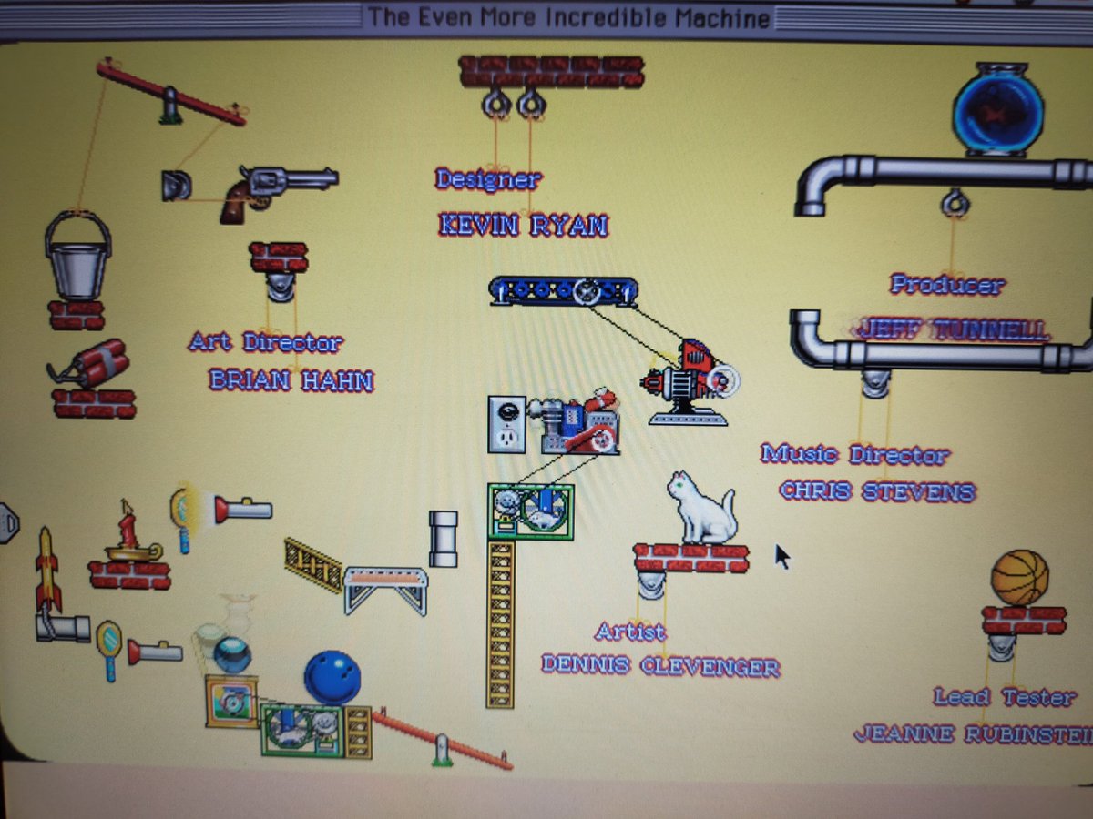 RuiReiChannel's tweet image. 自分がMac大好きだった頃（1993年）にハマった「THE INCREDIBLE MACHINE」を見つけたので久しぶりにやってみる！ピタゴラスイッチみたいで今やってもめちゃくちゃ楽しい！✨😆ヒュー！（クリア時の声）
#OS9 #iBook #IncredibleMachine