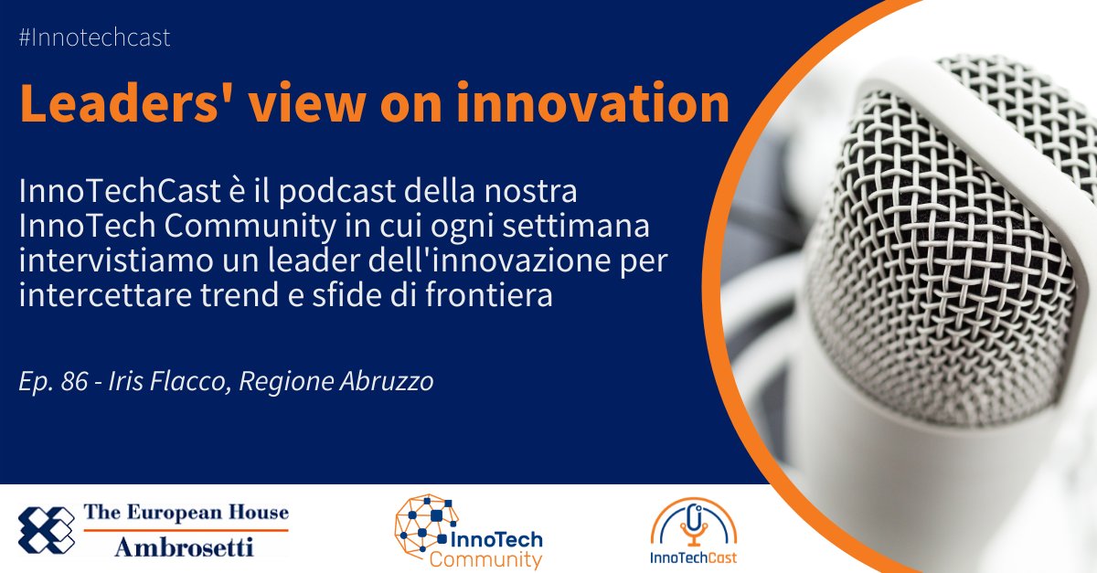 Ambrosetti_'s tweet image. 🎙️ #InnoTechCast - Leaders&apos; View on #Innovation
Parliamo con Iris Flacco del ruolo di @Regione_Abruzzo  come capofila del progetto #LIFE3H per le 3 #hydrogen valley italian
spreaker.com/user/innotechh…