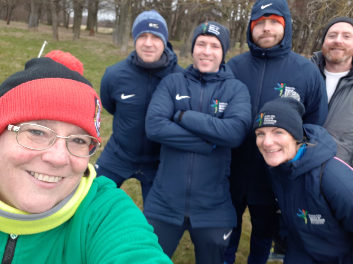 LordMayorDublin's tweet photo. The @DubCityCouncil staff of the Lord Mayor's Office and @dccsportsrec are ready for the #LM5Alive race no 3 - @bhaa_online @gardainfo cross country in the @phoenixparkopw
Let's go!!! https://t.co/F4mFtEQDkX