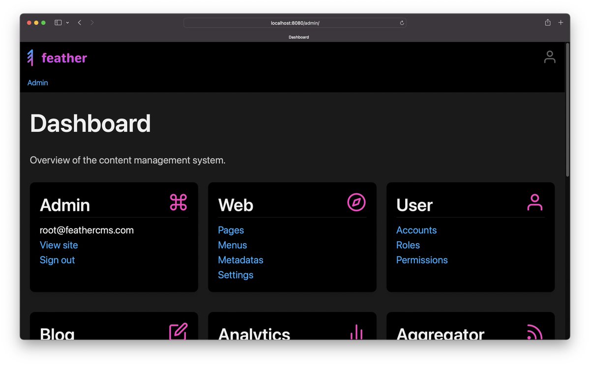 tiborbodecs's tweet image. The dashboard icons are back! 🖤

#SwiftLang #codevapor #HTML #CSS #FeatherCMS
