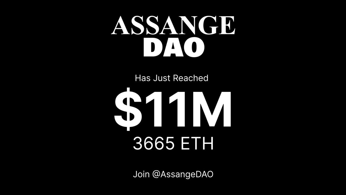 AssangeDAO's tweet image. 🚨 🚨 Join Us 🚨 🚨 
Contribute: juicebox.money/#/p/assangedao
Discordd: discord.com/invite/assange…
Web: AssangeDAO.org