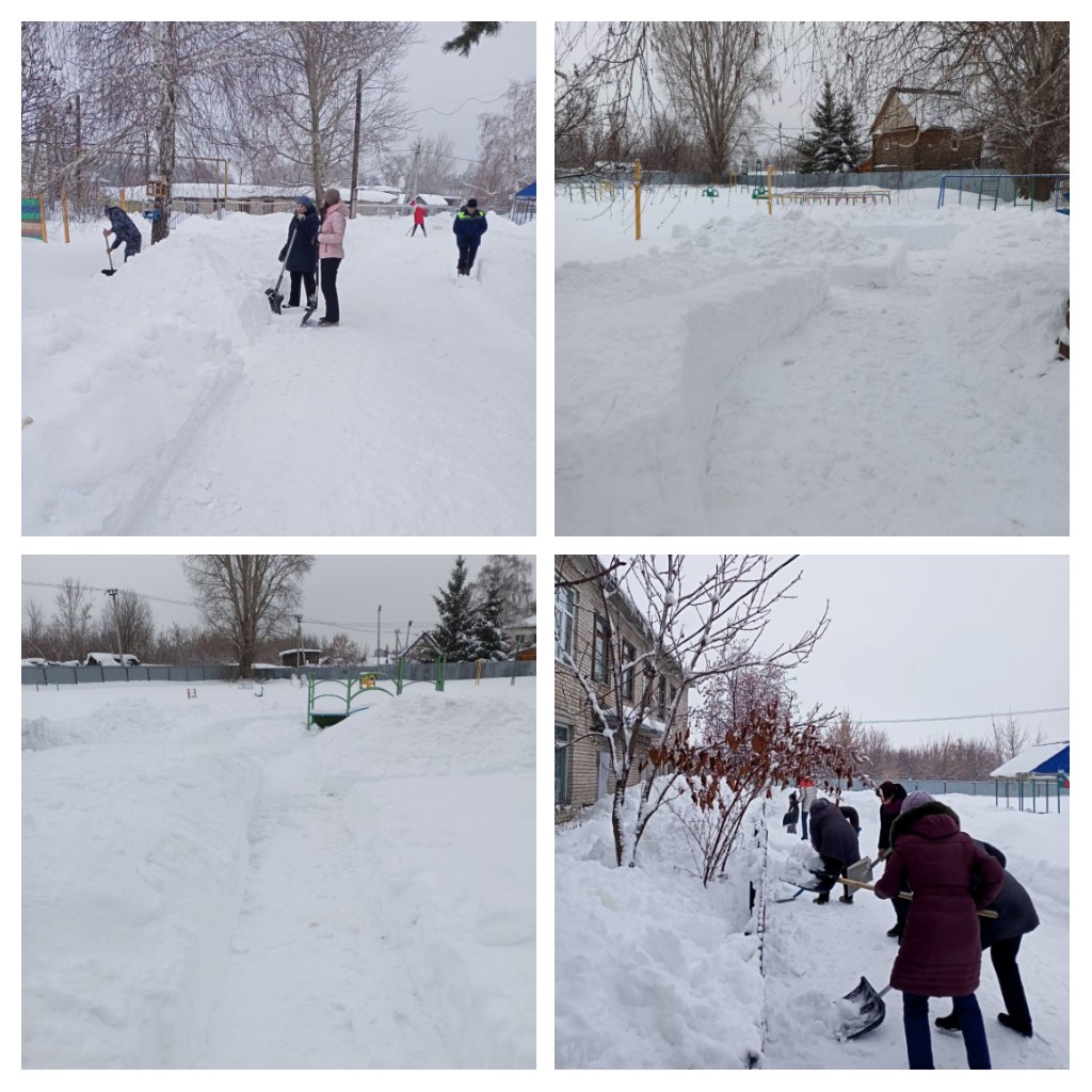Коллектив СП "Детский сад" 
с. Рождествено совместно с родителями приняли участие в экологической акции „Снежный субботник“. Очистили от снега и привели в порядок прилегающую территорию детского сада.