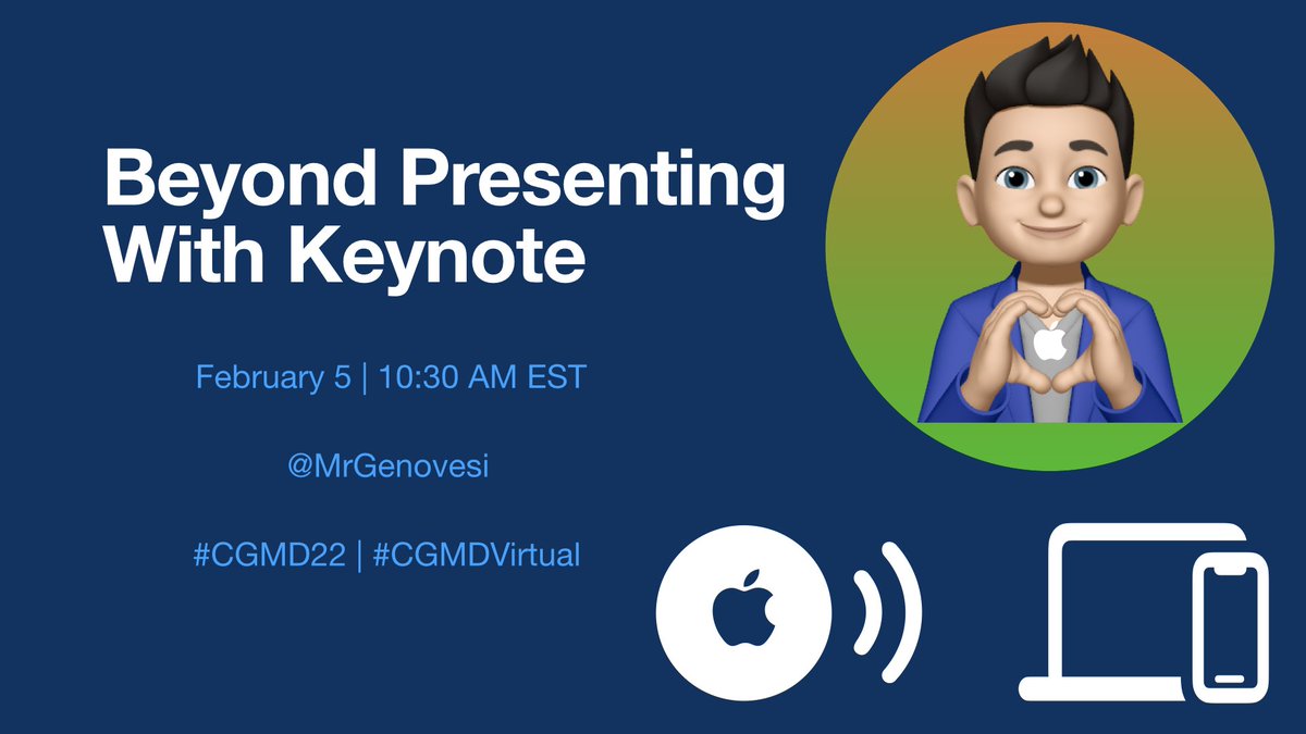 Come and join me to see all the amazing things @AppleEDU Keynote can do that AREN’T presentations! Getting started shortly! #CGMD22 #CGMDVirtual
