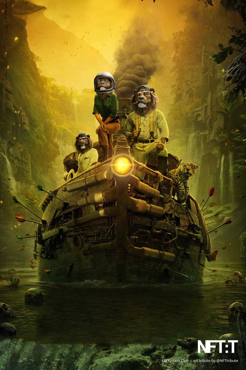 NFTtribute's tweet photo. Conquerors of The Jungle 🦁🦁🦁 #LuckyLionClub
A speedy #NFTtribute to @Lucky_Lion_Club @joelbestart https://t.co/7e6wqzUceY
