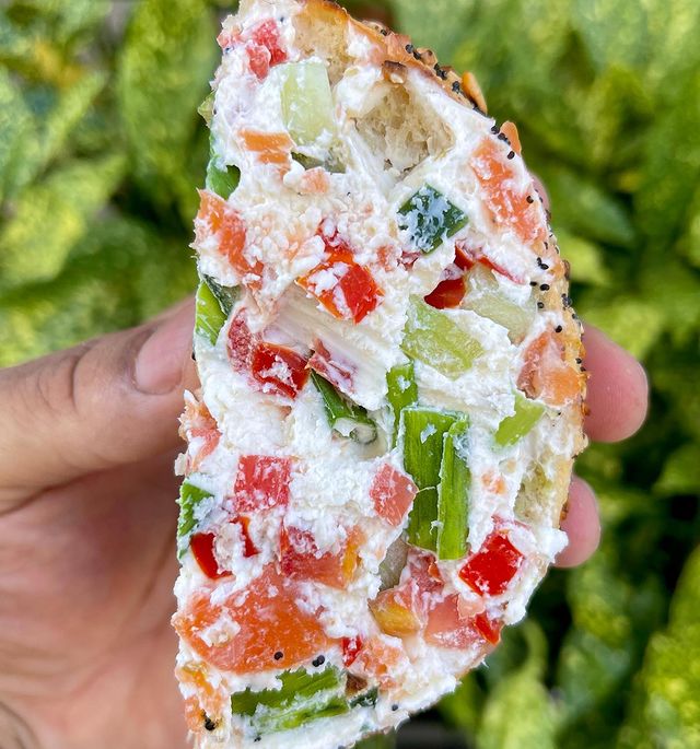 “The Loxsmith” from <a href="/Schmearit/">Schmear It</a> is ready for its closeup 📸 

Made with cream cheese, lox, scallions, tomatoes and cucumbers, this is one schmear you won't want to skip!