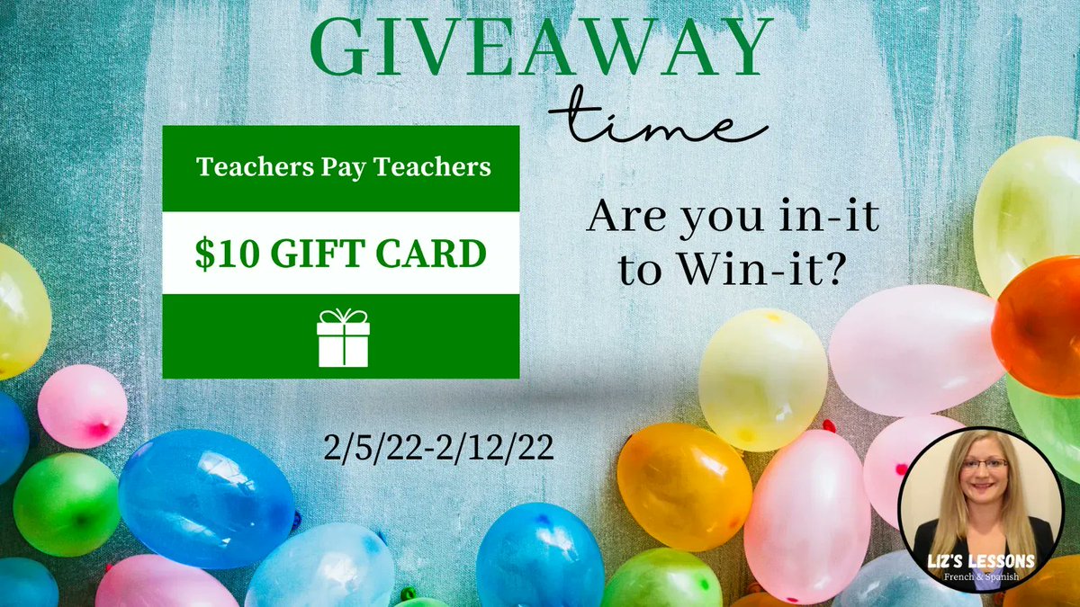 LizsLessons's tweet photo. Teachers Pay Teachers $10 Gift Card Giveaway 2/5/22-2/12/22! Go to Rafflecopter giveaway site to enter! Follow @LizsLessons social media sites, sign up for my newsletter, go like this post on IG, and tag a friend on the IG giveaway post! Click to enter! https://t.co/xunGLooIqD? https://t.co/i5tVxaxwfV