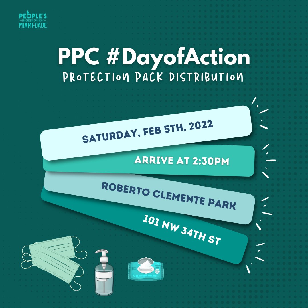 305Progressives's tweet photo. Are you looking for a #DayofAction?

#PPC305 will be distributing COVID-19 protection packs to those experiencing houselessness in #MiamiDadeCounty. Meet us THIS Saturday at Roberto Clemente Park by 2:30PM to pick up our protection packs and help us distribute them!😷 https://t.co/ZPWJ4FzLOA