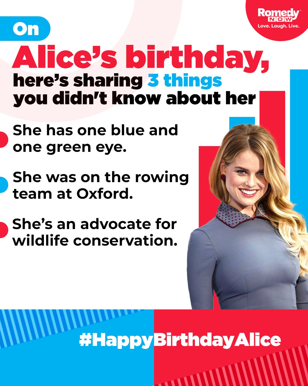 Wishing this Bombshell a day as fabulous as her. Happy Birthday, Alice Eve.   