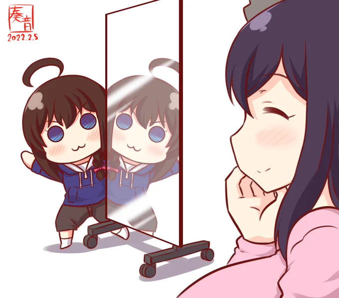 「やましろ! ふたごのしぐれだよ!」
「あらあら。しぐれがふたりなんて、手がかかりそうね。ふふ」

#西村艦隊版深夜の真剣お絵描き60分一本勝負
#時雨 #山城 