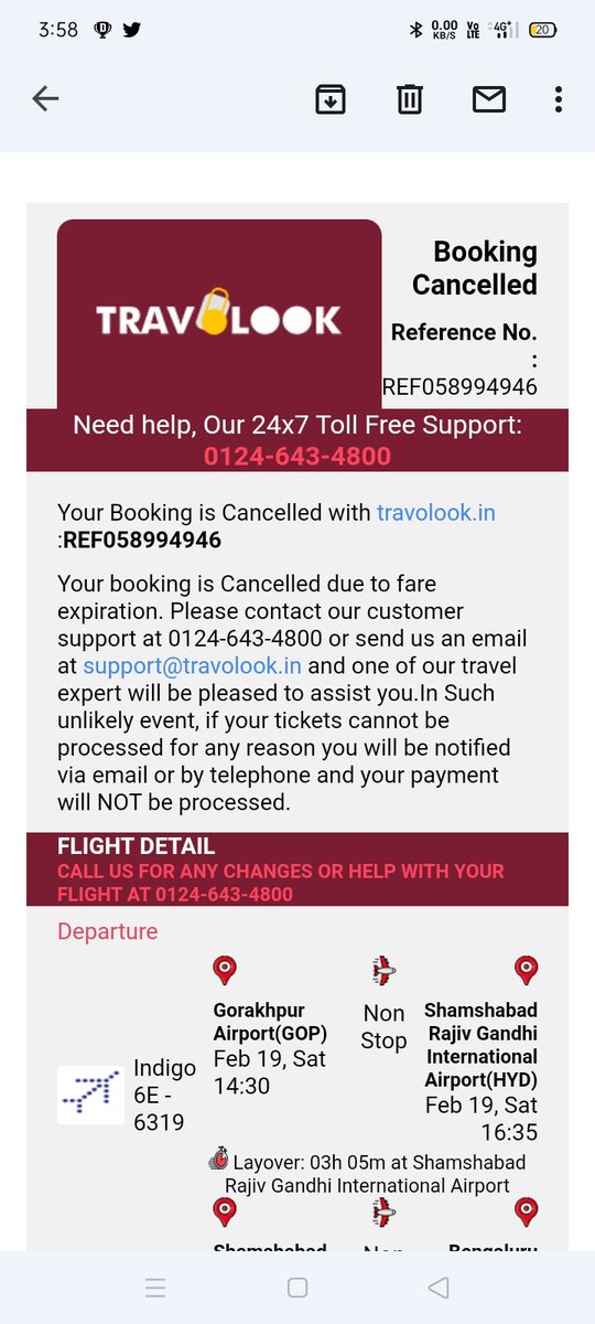 Harshit05185168's tweet photo. @travolook So when my money will be refunded https://t.co/bX2Ec8g1iC