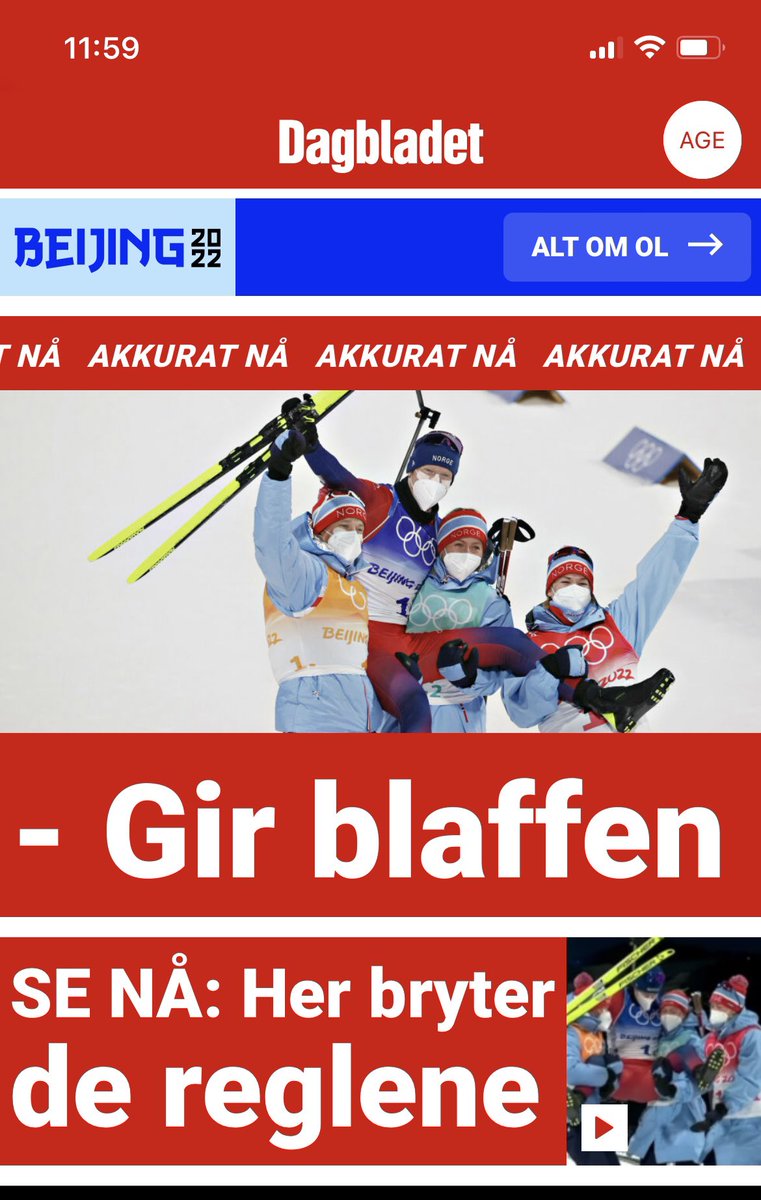 AnneGro's tweet image. Norge vinner 2 gull i OL, og Dagbladet bare… 🙈 
@db_sport @db_nyheter
