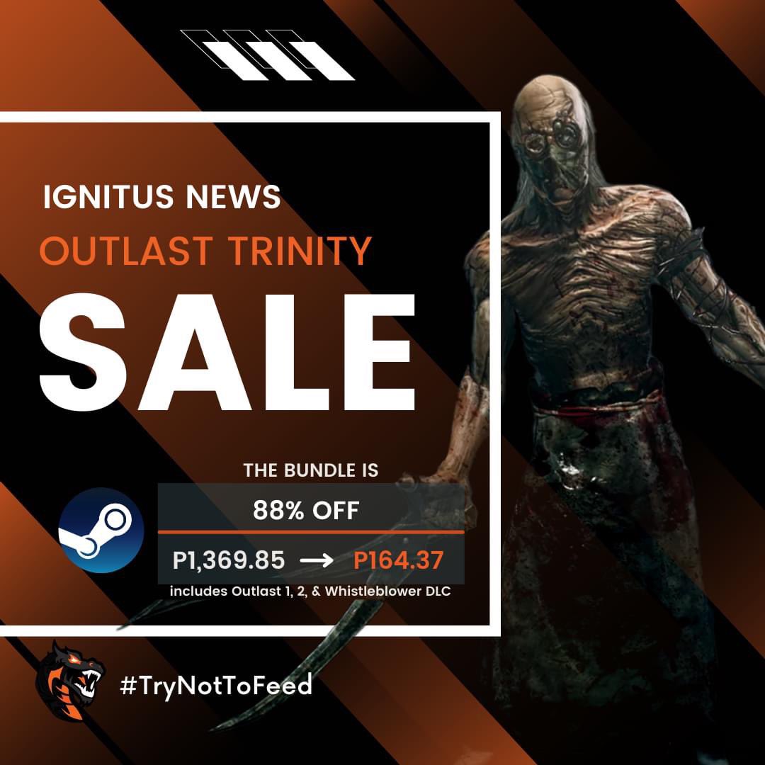 tntfIGNITUS's tweet photo. Check out the horrifying bundle on sale right now on Steam!

#IgnitusNews #TryNotToFeed #Outlast https://t.co/dV5GTwe3oc