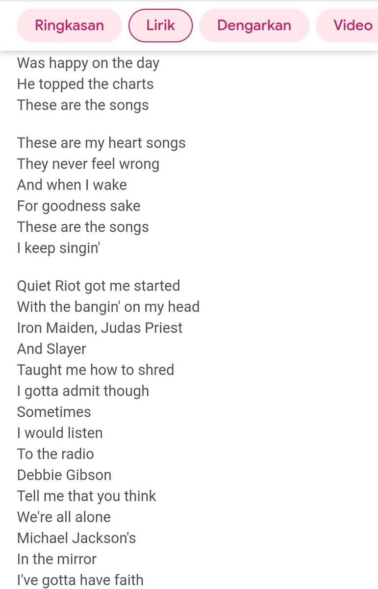 Nambahin kak, Weezer - Heart Songs mensyen mayan banyak, ada Iron Maiden, Judas Priest, Slayer, dll