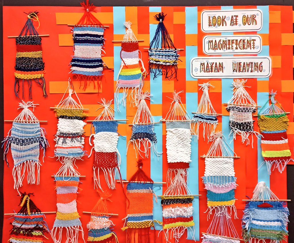Spotted amazing Mayan weaving <a href="/stmartinsfang/">St Martin's Fangfoss</a> this week! Fabulous colour and patterns. #primaryart #ks2