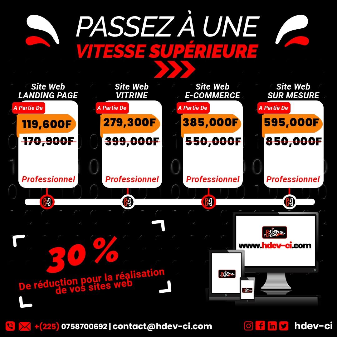 angeaxelguiria's tweet photo. Profitez de cette offre exceptionnelle de 30% de réduction sur la création d'un site Internet.

Offre valable jusqu'au 1er Mars.

♻️ Hébergement et Nom de Domaine inclus la 1ère année.  

𝐇&amp;𝐃𝐞𝐯, nous vivons et respirons la CRÉATIVITÉ.

https://t.co/epAO1TWTId 
+225 0758700692 https://t.co/FSIVNibksw
