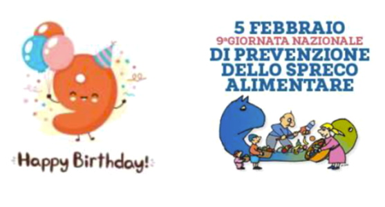 Compie 9 anni oggi la Giornata nazionale di Prevenzione dello spreco alimentare: il tempo è passato in fretta, dal 2014! Grazie alle istituzioni, imprese, associazioni e cittadini che in vario modo, il 5 febbraio -e tutto l'anno- condividono il loro impegno #sprecozero!