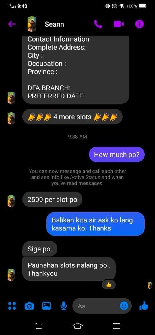 The2020Vision's tweet photo. @DFAPHL @teddyboylocsin look at this post. Better provide walk-in option please. Appointment is free pero pinagkakakitaan ng fixer. This is unfair. Ang hirap mag-pareserve sa totoo lang. Malapit na ako tumawag sa 8888 pag hindi niyo maayos system. SOURCE: https://t.co/HpPpR3yZSu https://t.co/XlPysvE4I5