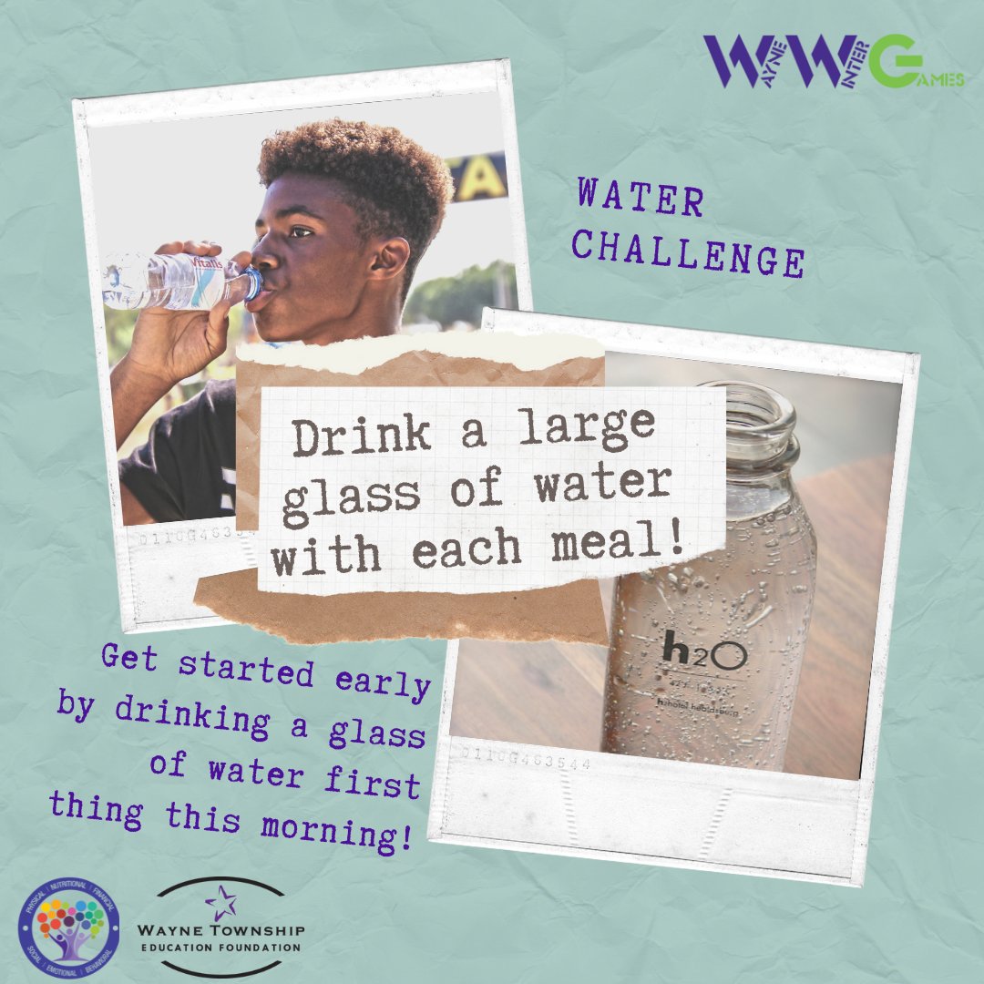 #WWG22 & #BeWayneWell Tip: The recommendation for daily water intake is half your body weight in ounces, PER DAY! 💦 Don't forget to always make sure to check with your doctor before making any big health changes. @WayneTwpSuper @WayneTwpSchools