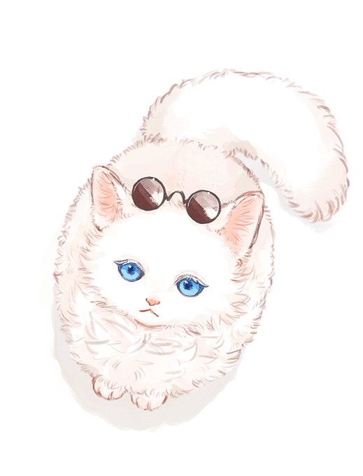 「青い眼 白い猫」のTwitter画像/イラスト(人気順)