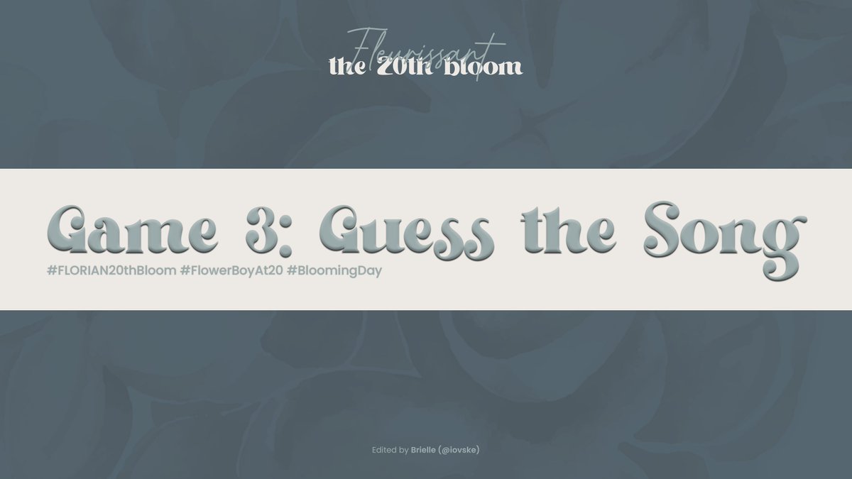 FLEURlSSANT's tweet photo. ⠀
⠀
GAME 3 : GUESS THE SONG IN AARON'S PLAYLIST
This game contains three parts: Easy, Medium, and Hard. We will post a 10-second snippet of a song then the guests must guess the title and artist accurately within 5 minutes. (1/2)
⠀
⠀ https://t.co/MQMg1qNPnV