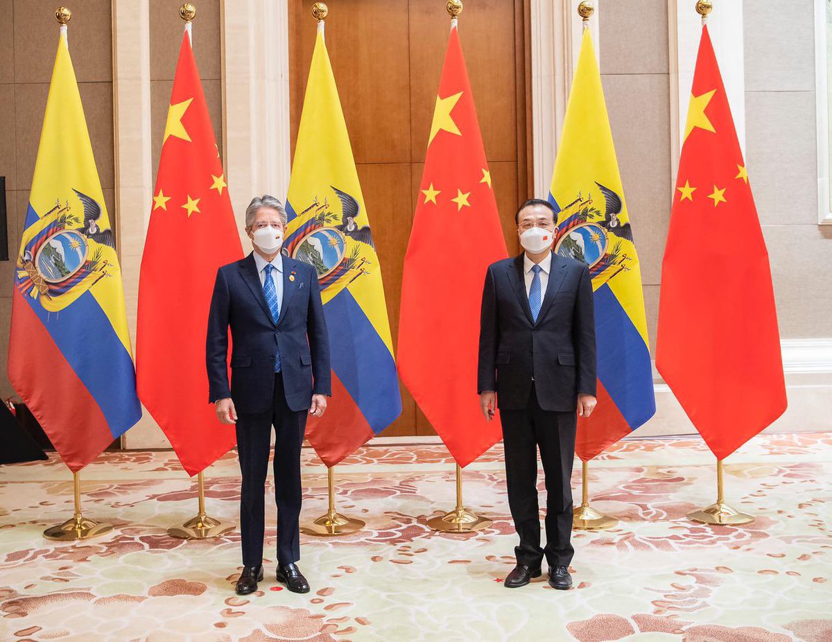 Les comparto que en este encuentro con el Primer ministro chino Li Keqiang se expuso la necesidad de lograr a un acuerdo comercial, que esperamos que se concrete a finales de 2022. Esto es muy importante para abrir más mercados a productos ecuatorianos.