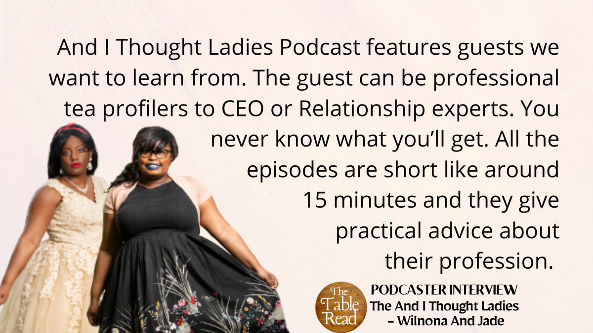 the_table_read's tweet photo. On The Table Read, @justwritenlife shares what inspired the And I Thought Ladies Podcast, her love of creativity, and the work that goes into podcasting.

#podcast #podcaster #podcastrecommendation #theandithoughtladies

https://t.co/GNKP8OJtgs https://t.co/8OrC6A2lvI