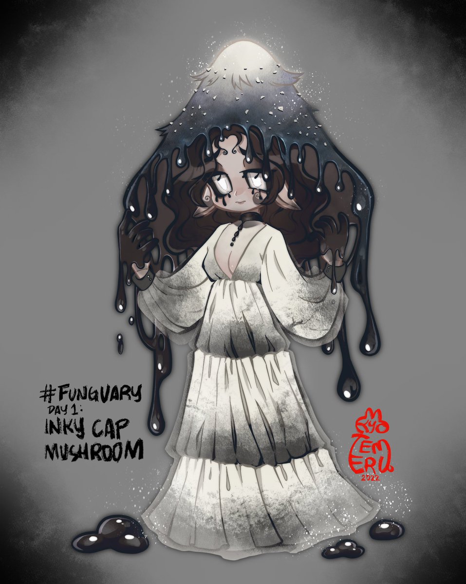 Day 1: Inky Cap Mushroom for #Funguary by @/feefal
Didn't wanna rush and i wanna try at least the 1st week of prompts ✨👉👈 