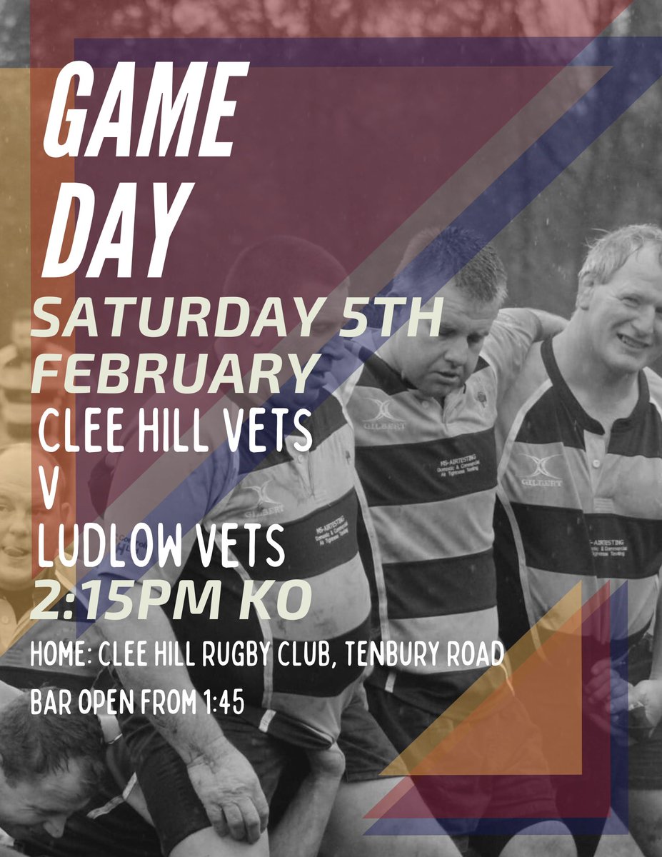 GAME DAY!

🐏Vets game at home v Ludlow Vets, 2:15PM KO🐏

Head to the game and cheer the boys on!

🍻Bar open from 1:45pm🍻

Six nations will on in the clubhouse🌹🏉

#comeontherams #UpTheRams