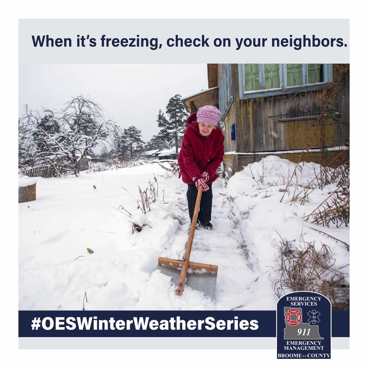 Now that the winter storm has passed, take some time to check on your neighbors! 
#OESWinterWeatherSeries
