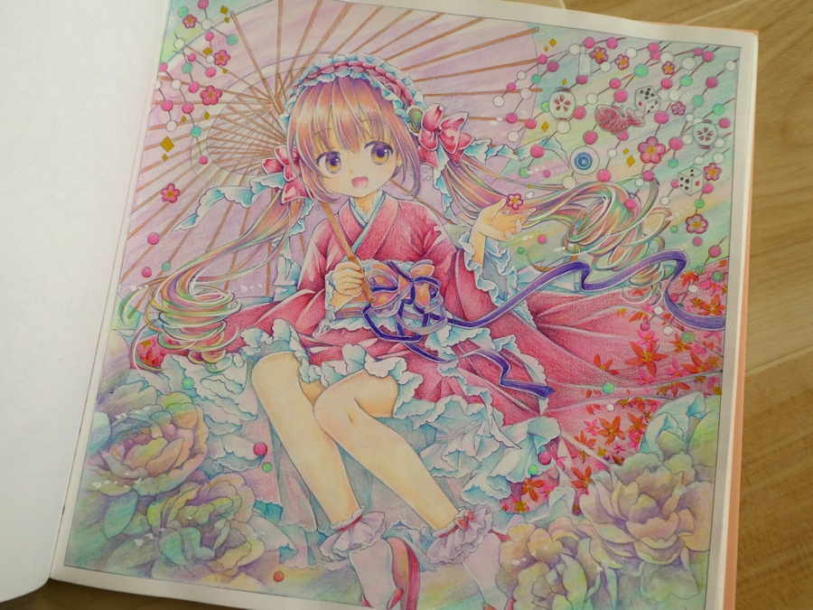 ofukusuke's tweet photo. #ssイラストカラーリングブック より☆お正月に塗った物に少し加筆をして再完成です💕今回の使用画材はジェッソで下地作りしてから水彩+色鉛筆で塗ってみました(≧w≦)✨ #大人の塗り絵 #ぬりえ 
塗り方紹介ブログ⇒https://t.co/gFW4QOIhpZ https://t.co/CQiuVCNPVP