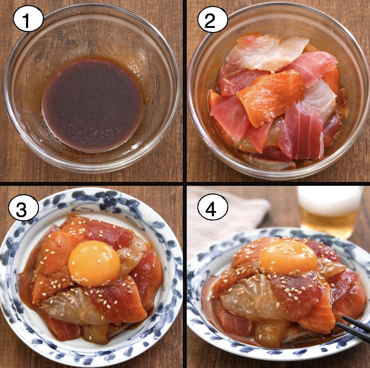 お酒とご飯、どちらともよく合いそう！ほとんど混ぜるだけで完成の簡単「お刺身」レシピ！