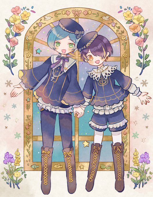 「holding hands matching outfit」 illustration images(Latest)