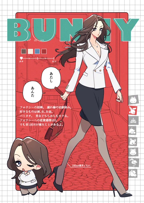 【創作】キャラシ
    フォクシー🦊
    バニー🐰
    マリシャス🎀 