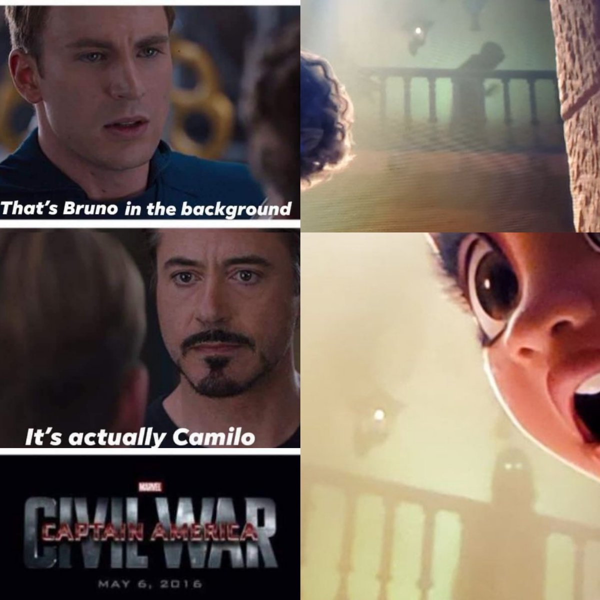 blerdwords's tweet photo. Alright @encantomovie fans..
Let's talk about Bruno.
Is that Bruno in the background sneaking or is it Camillo?
I'm with Cap on this... It's #Bruno
Who are you with?
#encanto
#ImwithCap
#donttalkaboutbruno
#encantocivilwar
@Lin_Manuel https://t.co/WoxocHulv7