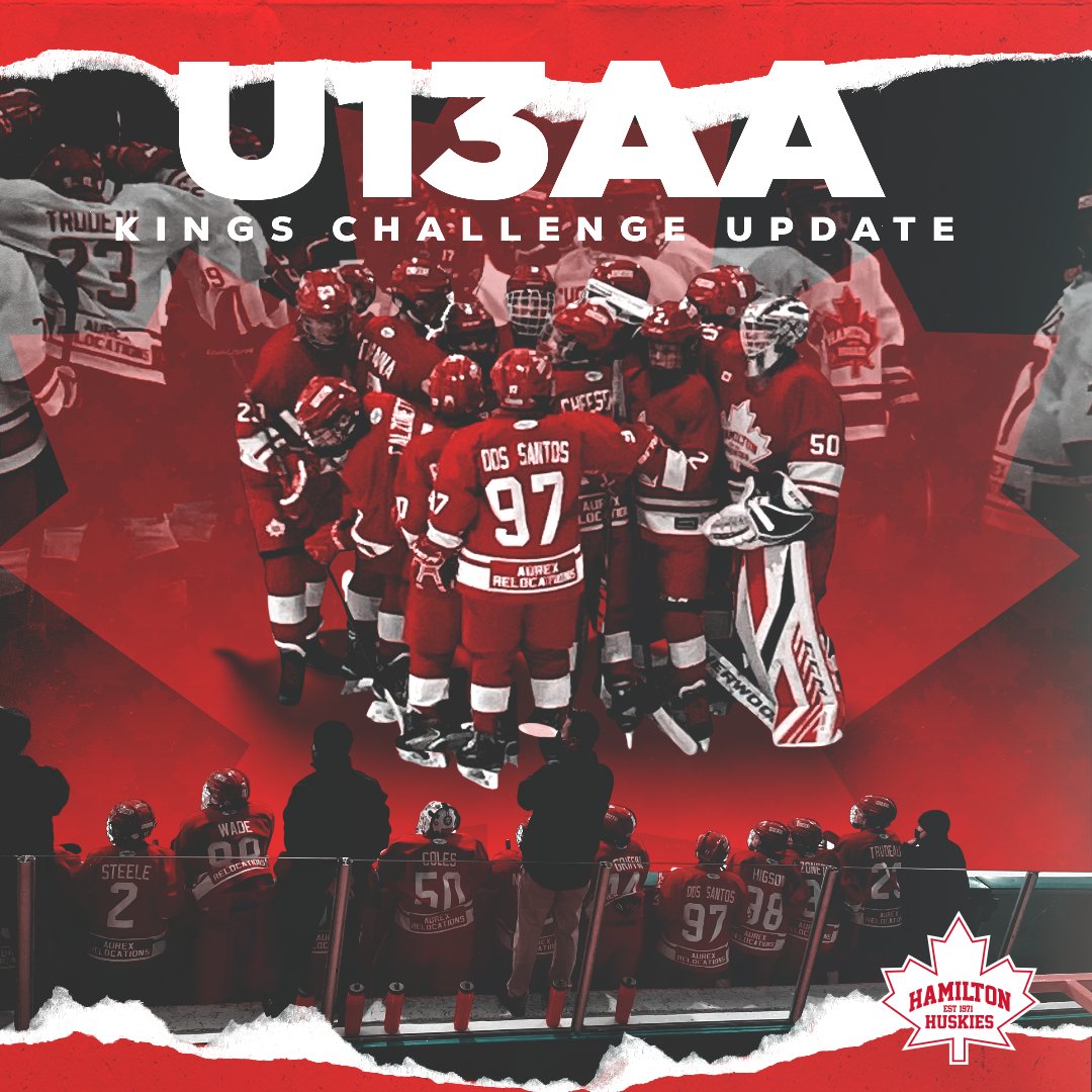 HuskiesHamilton's tweet photo. Hockey is back and things are off to a great start 

Your U13 huskies are starting off on a heater at the kings challenge with a 3-1 win against the Leaside Flames and a win against the Mississauga Blackhawks 6-1.

Bring it home boys!

#HHHC | #KingCity https://t.co/JeIiWgfMKF