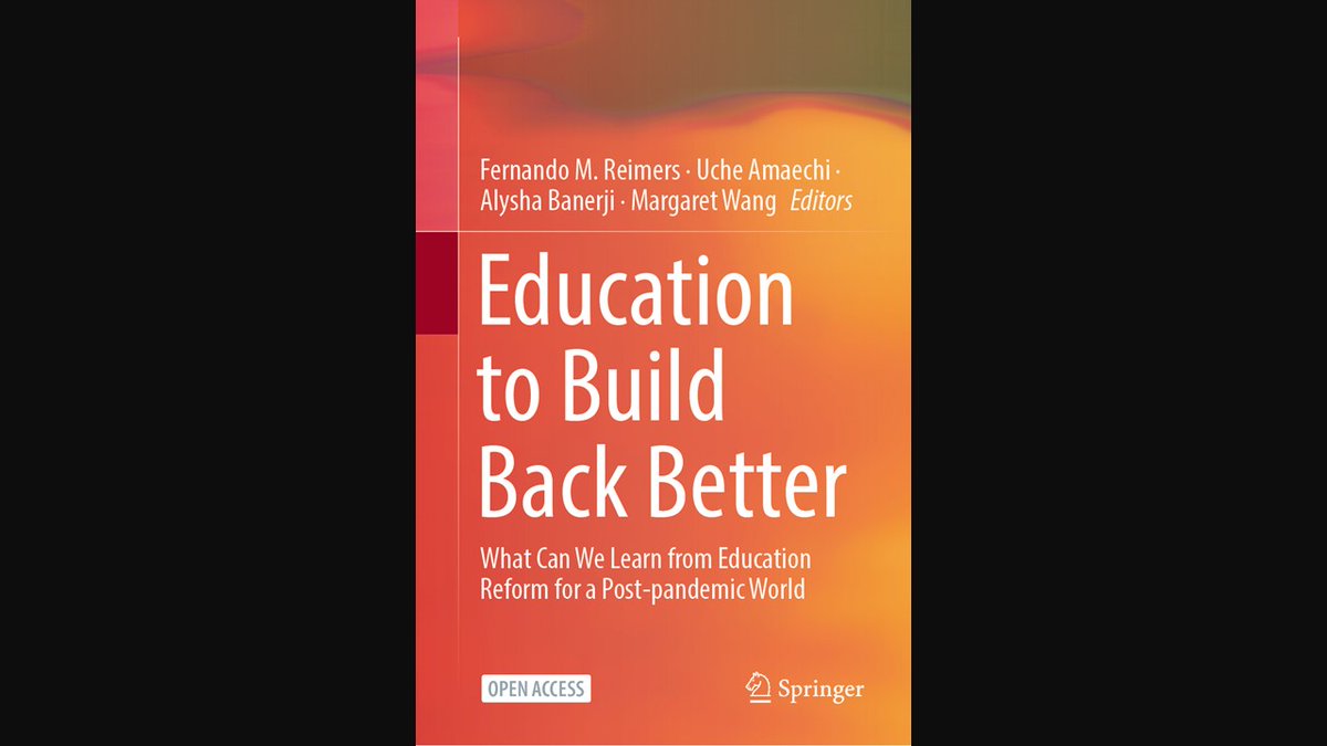 Forthcoming soon... What Can We Learn from Education Reform for a Post-pandemic world? @SpringerEdu @SN_OAbooks link.springer.com/book/978303093…