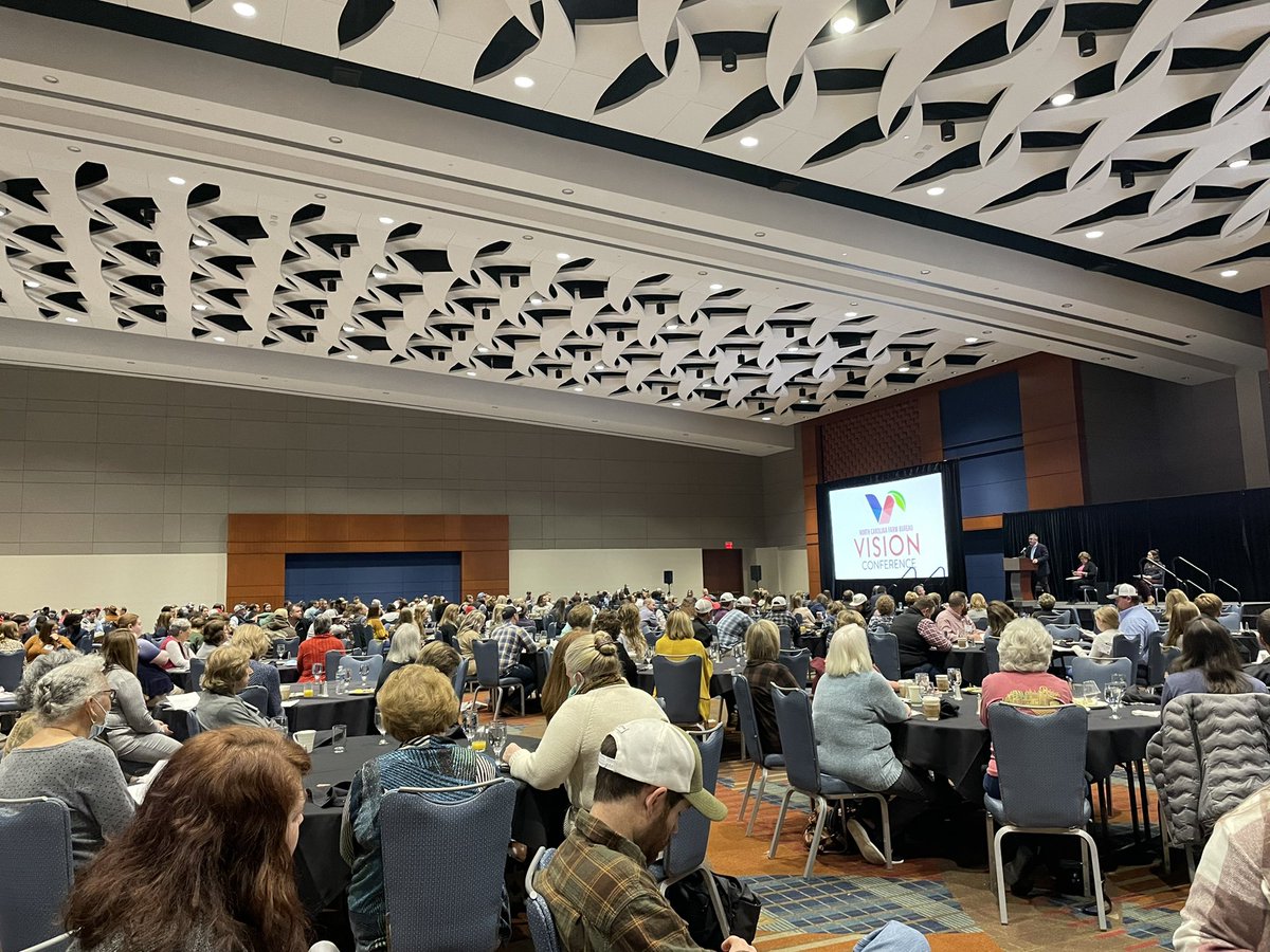 AgClassroom's tweet photo. We are kicking off the @NCFarmBureau VISION conference to celebrate our Women’s and Young Farmers and Ranchers Committees!
“Everything that makes us special is what you do at the county level.” -@farmershawn66 How true it is! #ncfbvision22 https://t.co/unZRhz8wAM