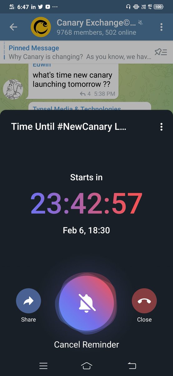 ANRYN2's tweet photo. The Countdown Has Begun #NewCanary 🐦

@CanaryDex @avalancheavax @BoogeyBirds @CanaryDexTR @pangolindex https://t.co/9yuEUwNTte