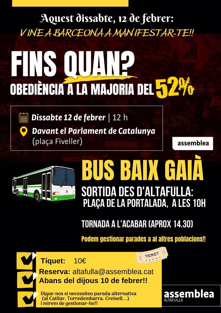 Animeu-vos a venir a la manifestació de Barcelona el proper dissabte, 12 de febrer!