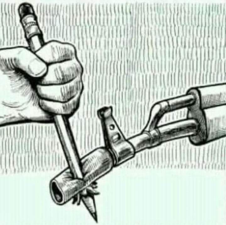 Put the gun and take the pen 🖊
We need enjoying and smiling life