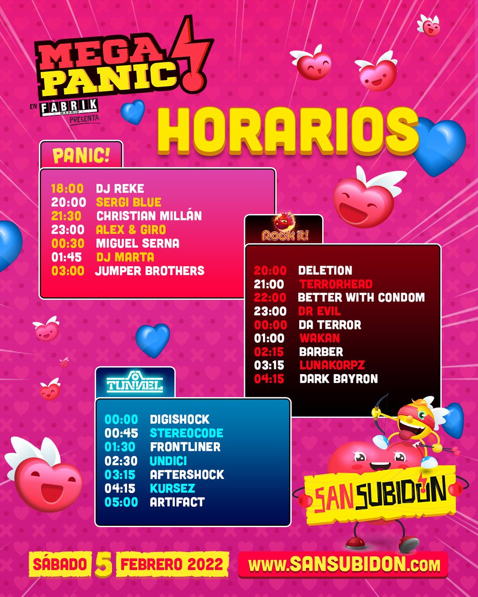Hardstylers España (@hardstylers_esp) on Twitter photo 📢 Ya tenemos los horarios de hoy del festival MegaPanic San Subidón en <a href="/fabrikdiscoteca/">FABRIK</a> (Madrid) que contará con artistas HARD tanto Internacionales como Nacionales en la zona Tunnel 💣💥🎶💃 📢 Ya tenemos los horarios de hoy del festival MegaPanic San Subidón en <a href="/fabrikdiscoteca/">FABRIK</a> (Madrid) que contará con artistas HARD tanto Internacionales como Nacionales en la zona Tunnel 💣💥🎶💃